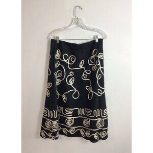 Anne Carson Linen Midi Skirt Lagenlook Womens 10